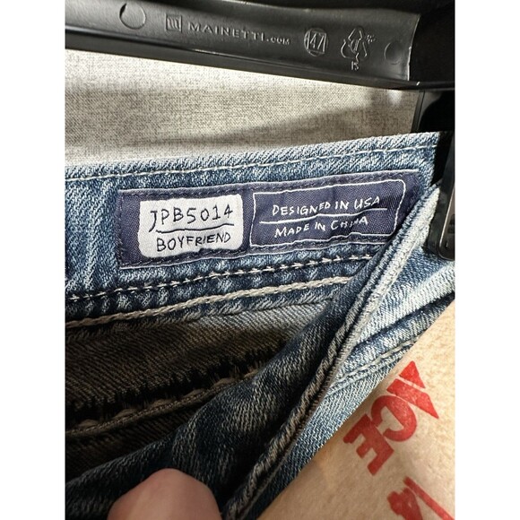 MISS ME Boyfriend 28 Jeans Crop  32 X 24 inseam Ice Pick Stitch Stretch Capri - Picture 6 of 8